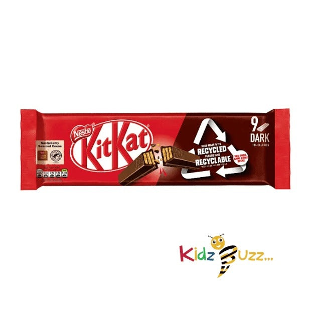 Kit Kat 2 Finger Dark Chocolate Biscuit Bar Multipack, 9 Pack | kidzbuzzz