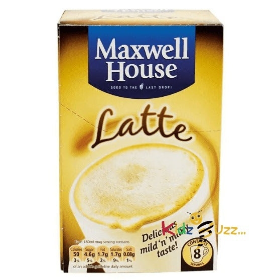 Maxwell House Classic Roast Latte Instant Coffee Sachets x8 | kidzbuzzz