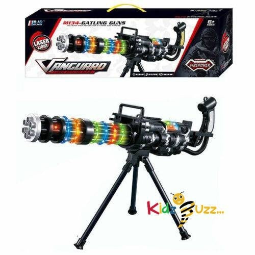 M134 LASER LIGHT GATLING GUN TOY LIGHTS, SOUND & STAND