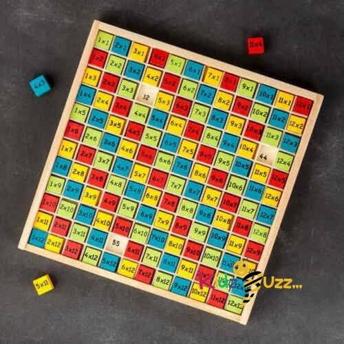 Wooden Times Table Board Play & Learn Numeracy Age 5+