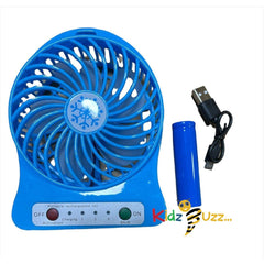 Fan Portable With Rechargeable Battery & USB Lead