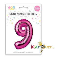 Pink Foil Number Balloon 65cm