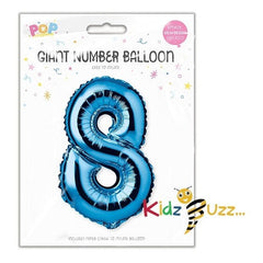 Blue Foil Number Balloon 65cm