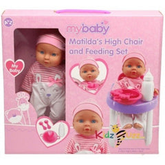 30cm Doll With High Chair and Accessories Toy For Kids