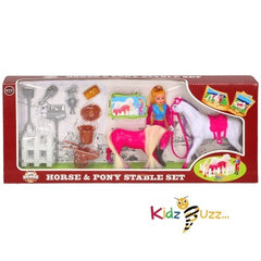 Charlotte Horse & Pony Stable Set Toy For Kids - kidzbuzzz