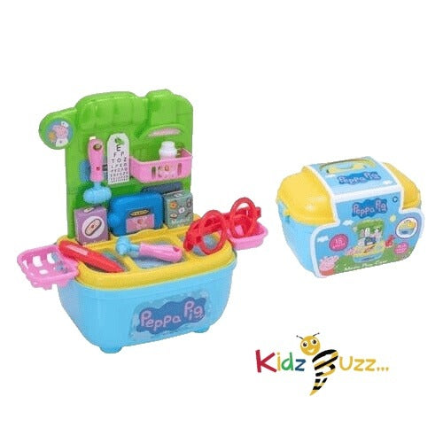 18 Piece Peppa Pig Medic Play Case Fun Role Play Doctor Equipment For Kids